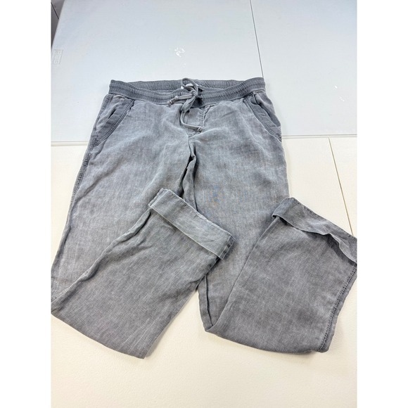 Standard James Perse Linen Blend Drawstring Waist Crop Pants Size 2 Gray - Picture 1 of 10